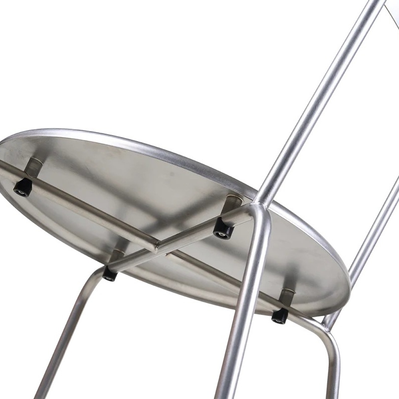 Industrial Stainless Steel Chair &ndash; Fixed-Frame Stackable Dining Chair