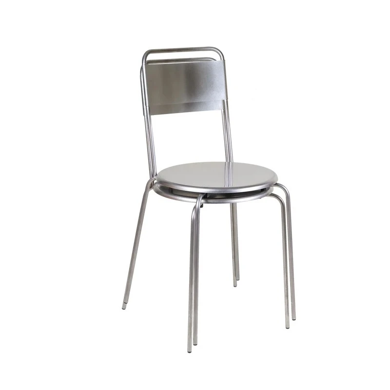 Industrial Stainless Steel Chair &ndash; Fixed-Frame Stackable Dining Chair
