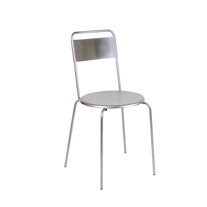 Industrial Stainless Steel Chair &ndash; Fixed-Frame Stackable Dining Chair