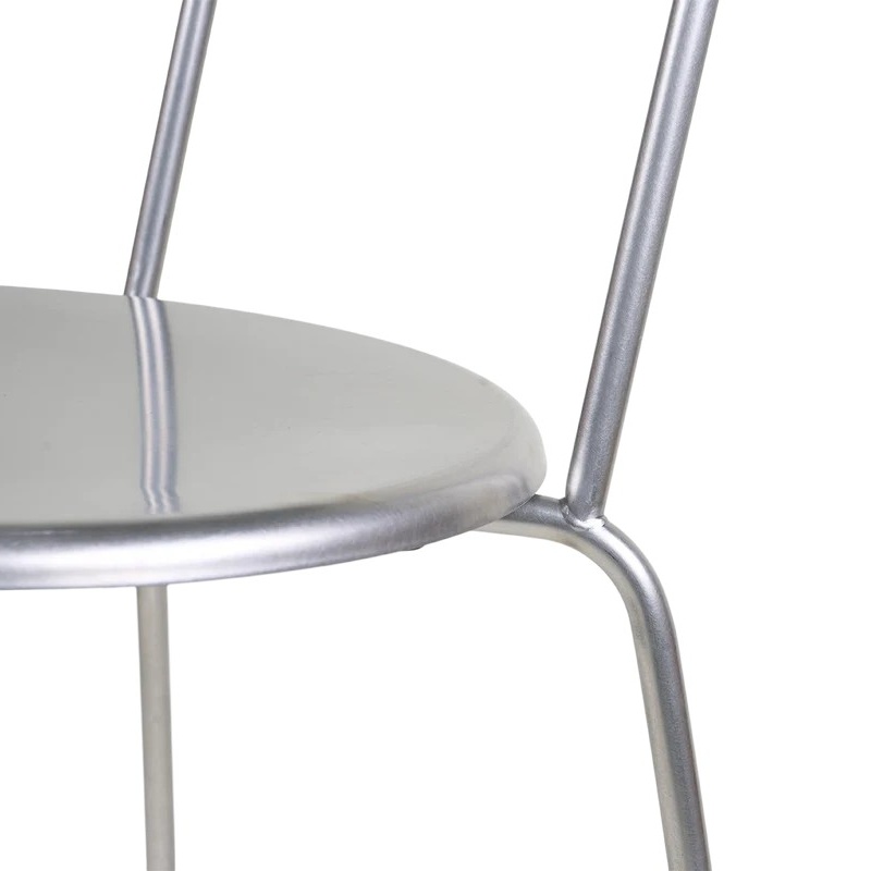 Industrial Stainless Steel Chair &ndash; Fixed-Frame Stackable Dining Chair