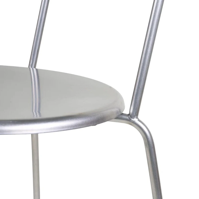 Industrial Stainless Steel Chair &ndash; Fixed-Frame Stackable Dining Chair