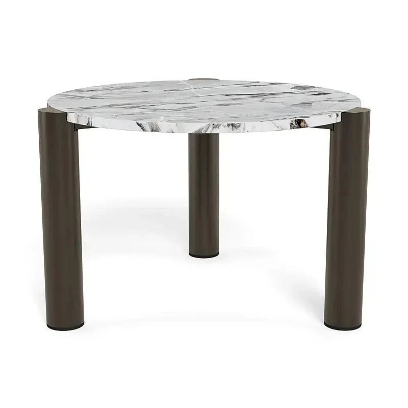 Round Marble Coffee Table &ndash; Modern Minimalist 3-Legged Side Table