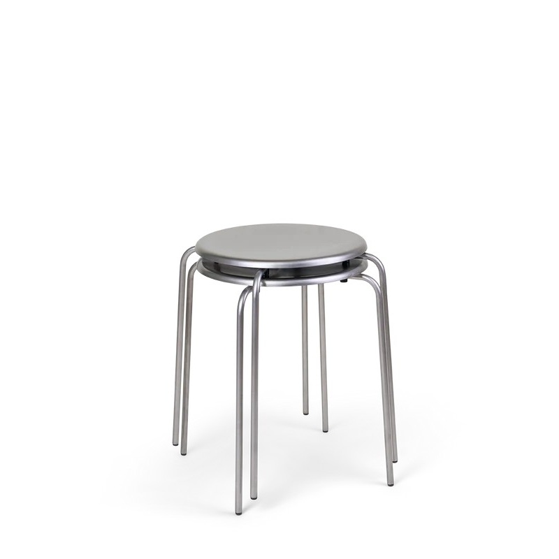 Industrial Round Stainless Steel Stool &ndash; Fixed-Frame Stackable Stool