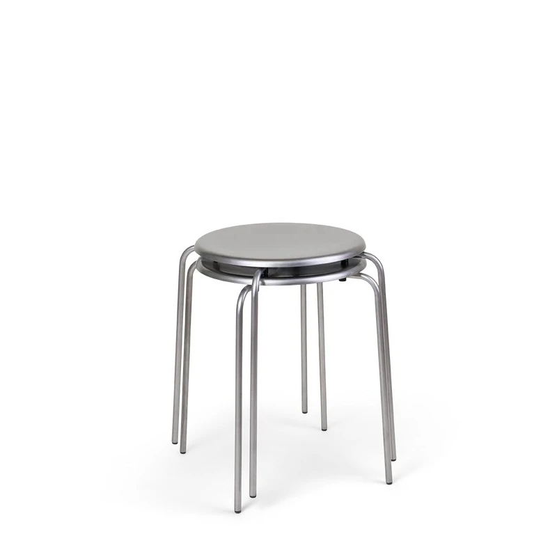 Industrial Round Stainless Steel Stool &ndash; Fixed-Frame Stackable Stool