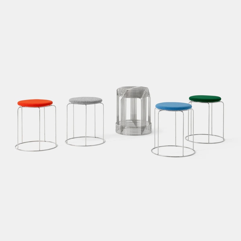 Wire Stool VP11 &ndash; Minimalist Stainless Steel Stool & Side Table VP11