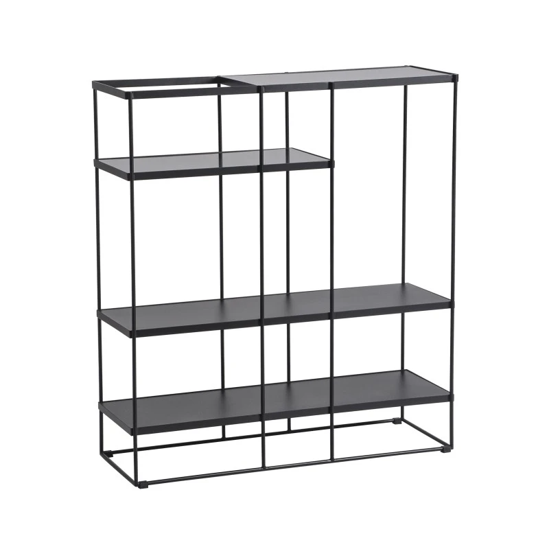 4-Tier Black Metal Industrial Ladder Shelf