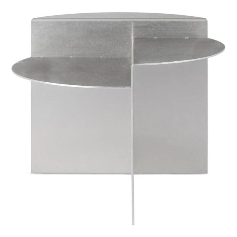 Curved Stainless Steel Side Table