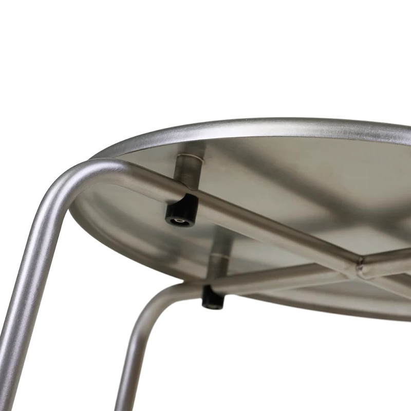 Industrial Round Stainless Steel Stool &ndash; Fixed-Frame Stackable Stool