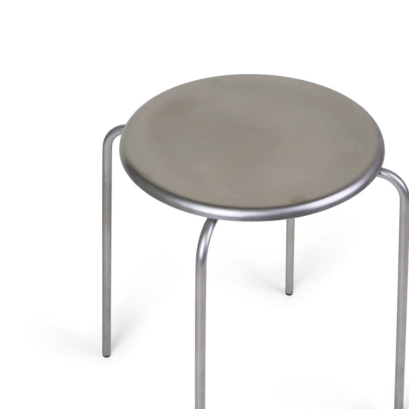 Industrial Round Stainless Steel Stool &ndash; Fixed-Frame Stackable Stool
