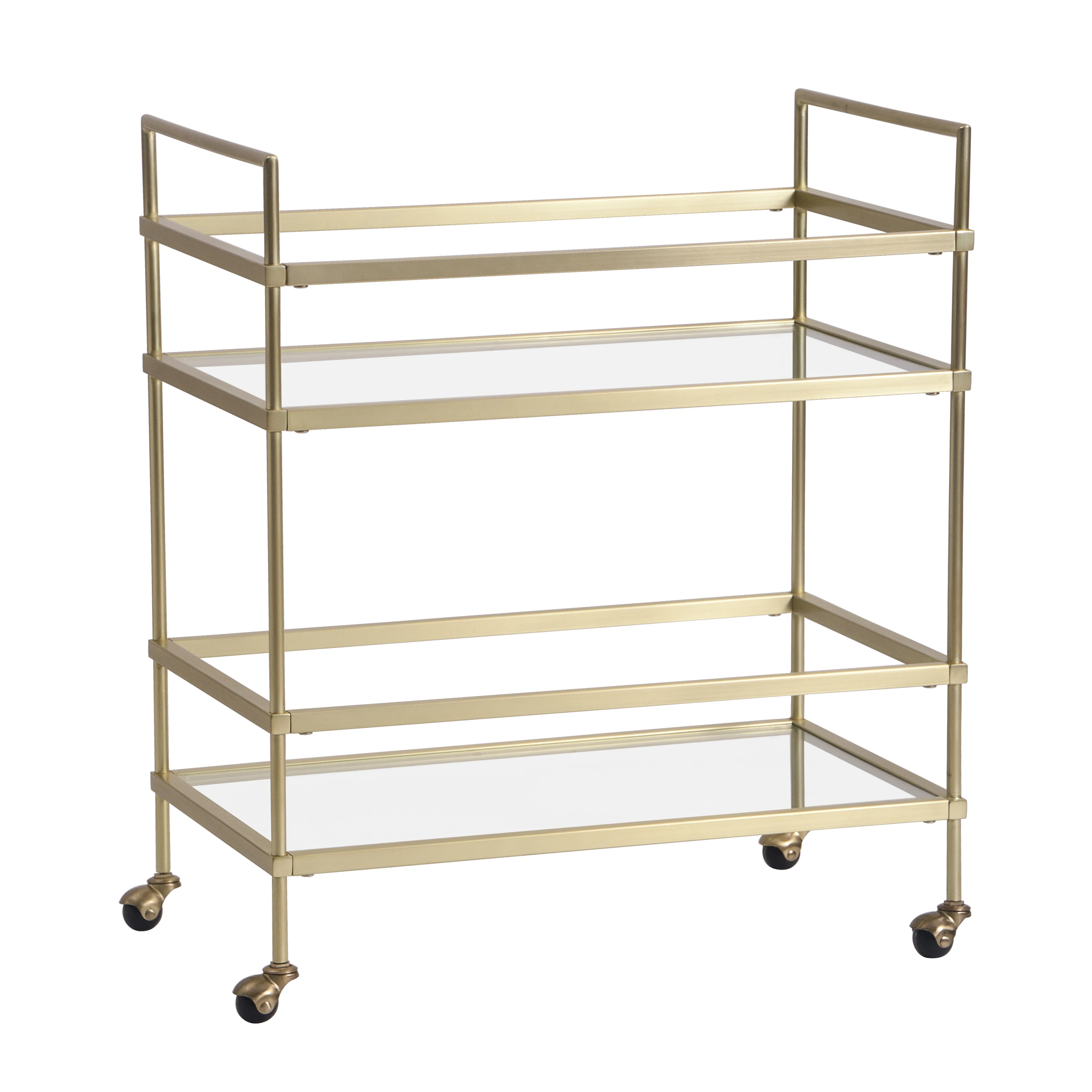 2-Tier Rolling Glass Cart