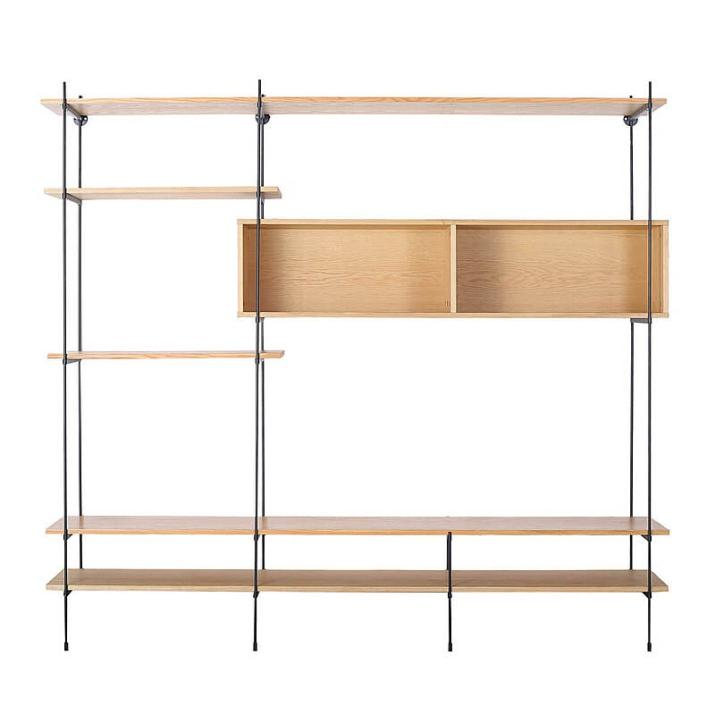 Modular Industrial Wood & Metal Wire Open Shelf Unit