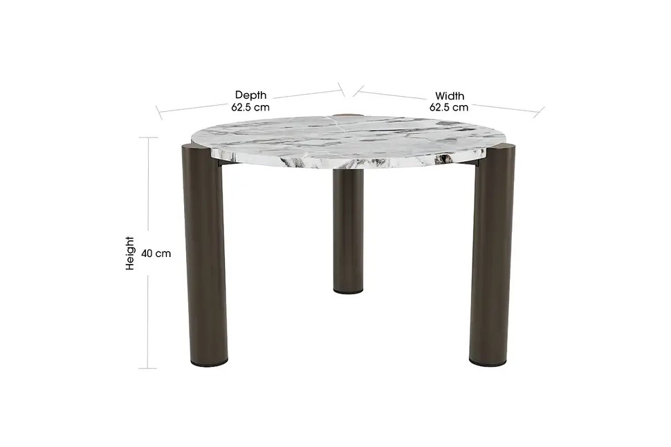 Contemporary Marble & Metal Coffee Table