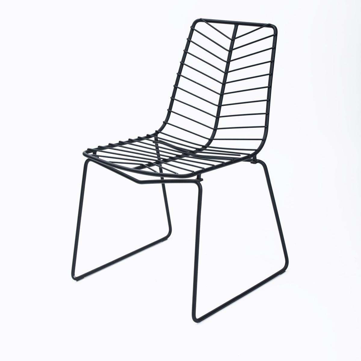 Modern Powder-Coated Iron Wire Dining Chair