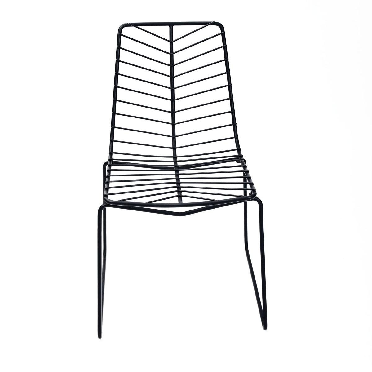 Modern Powder-Coated Iron Wire Dining Chair