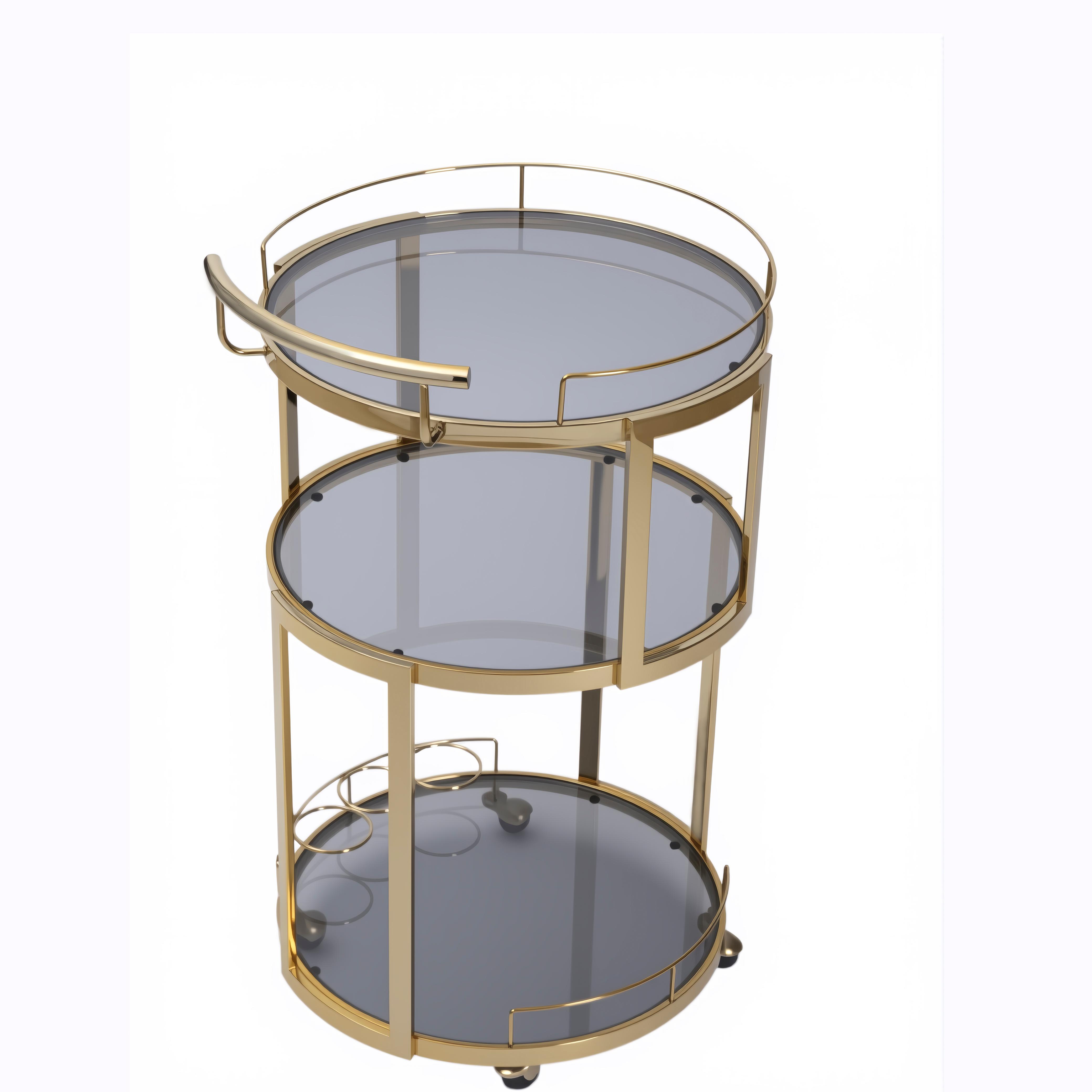 3-Tier Gold Bar Cart
