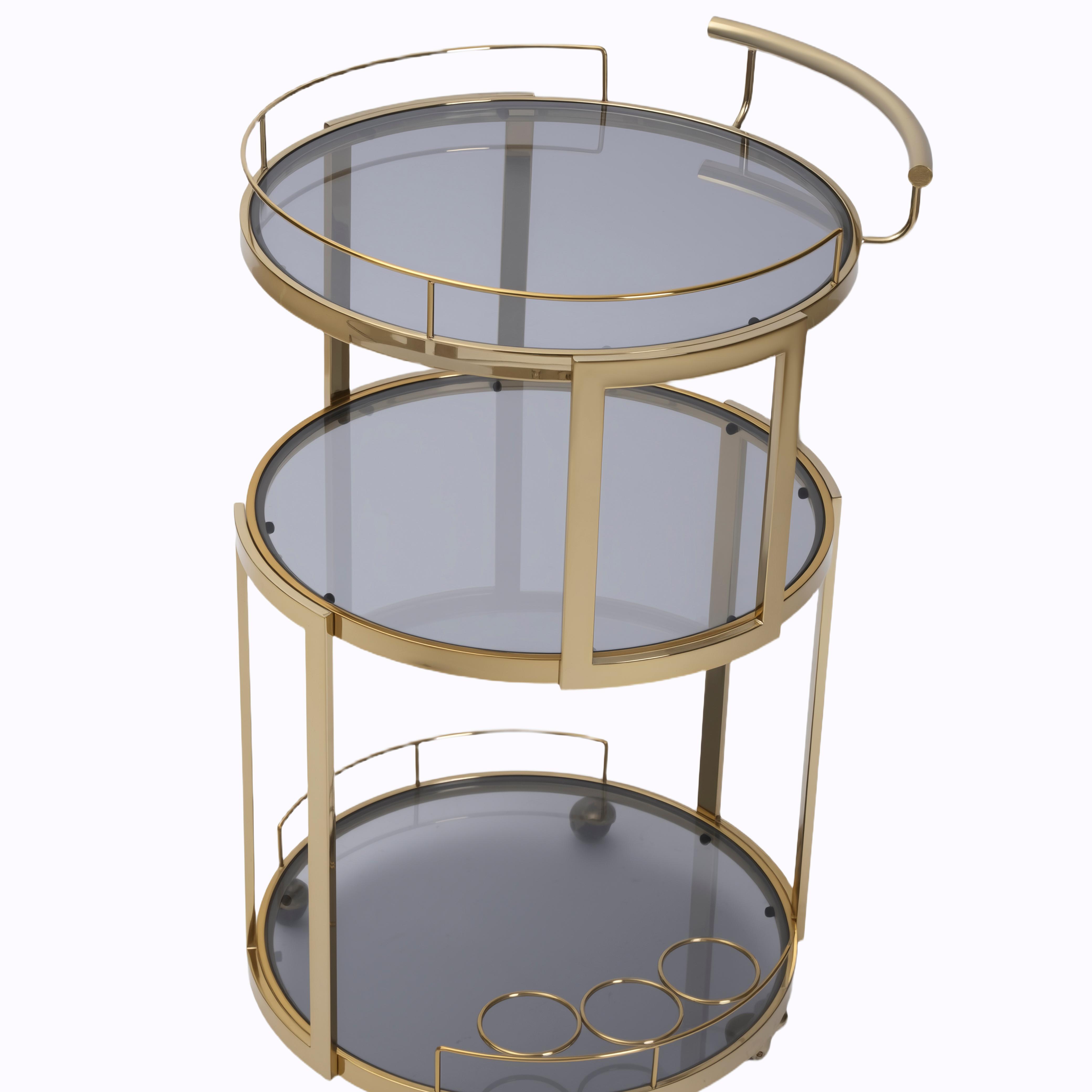 3-Tier Gold Bar Cart