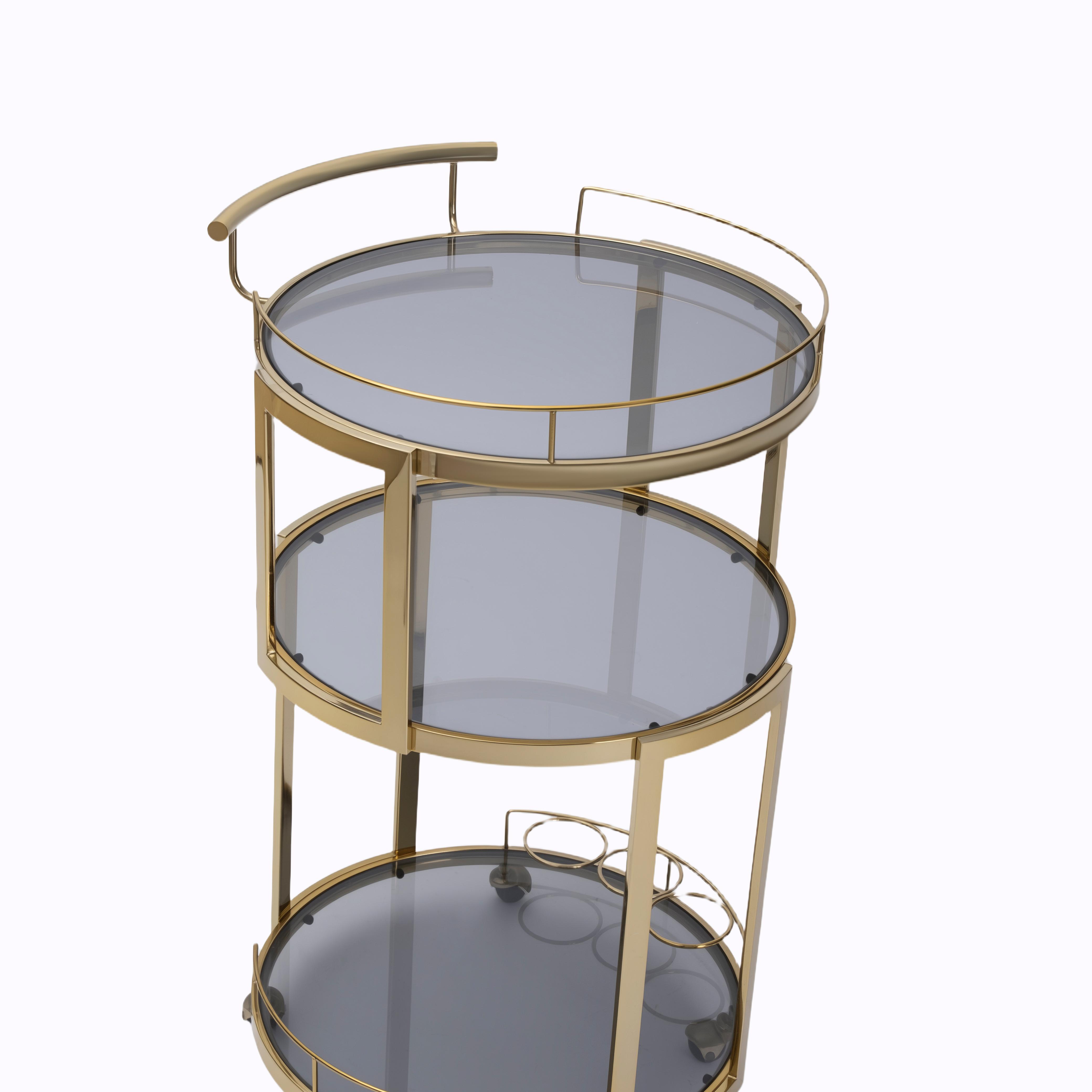 3-Tier Gold Bar Cart