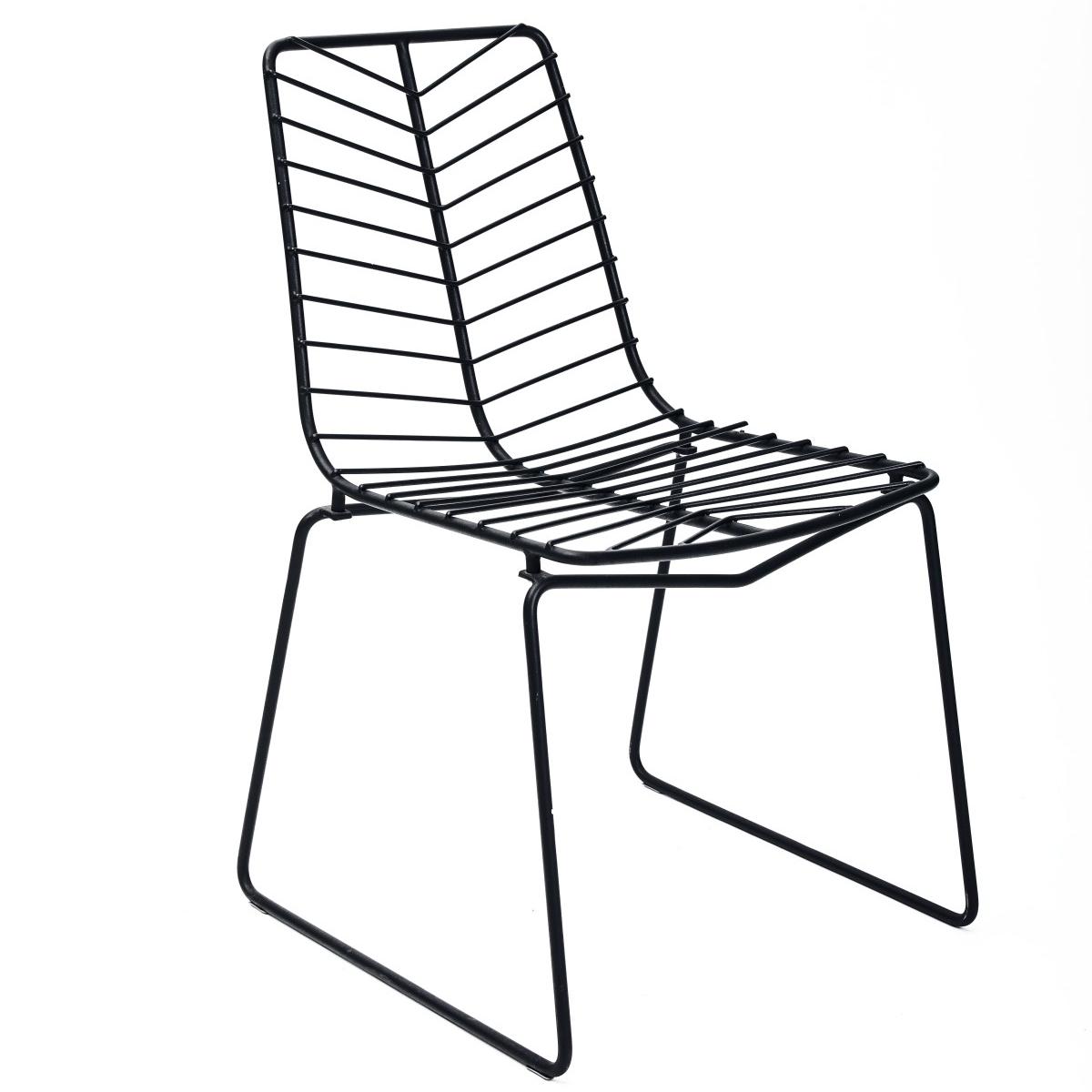 Modern Powder-Coated Iron Wire Dining Chair