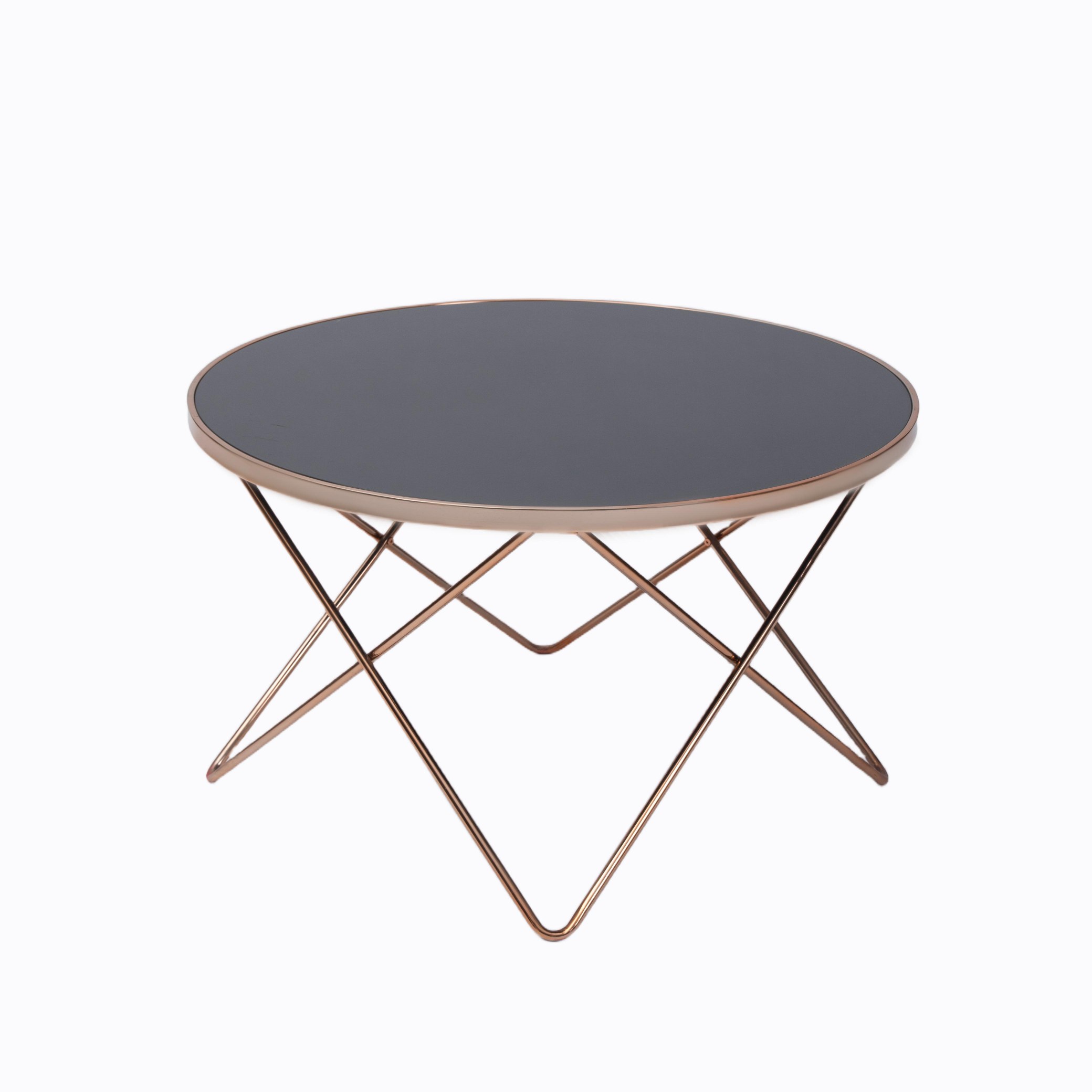 Rose Gold Round Glass Coffee Table
