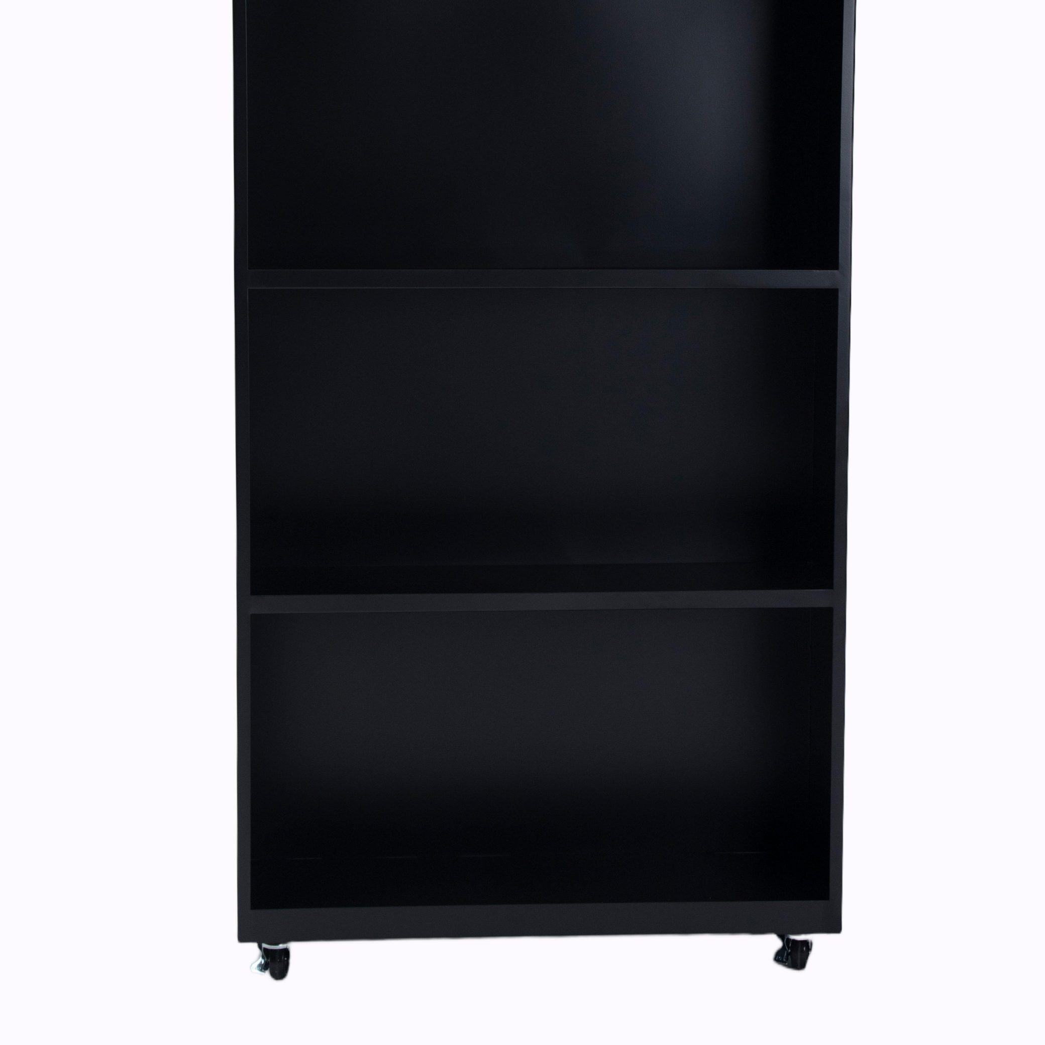 Black 3-Tier Rolling Metal Storage Cabinet