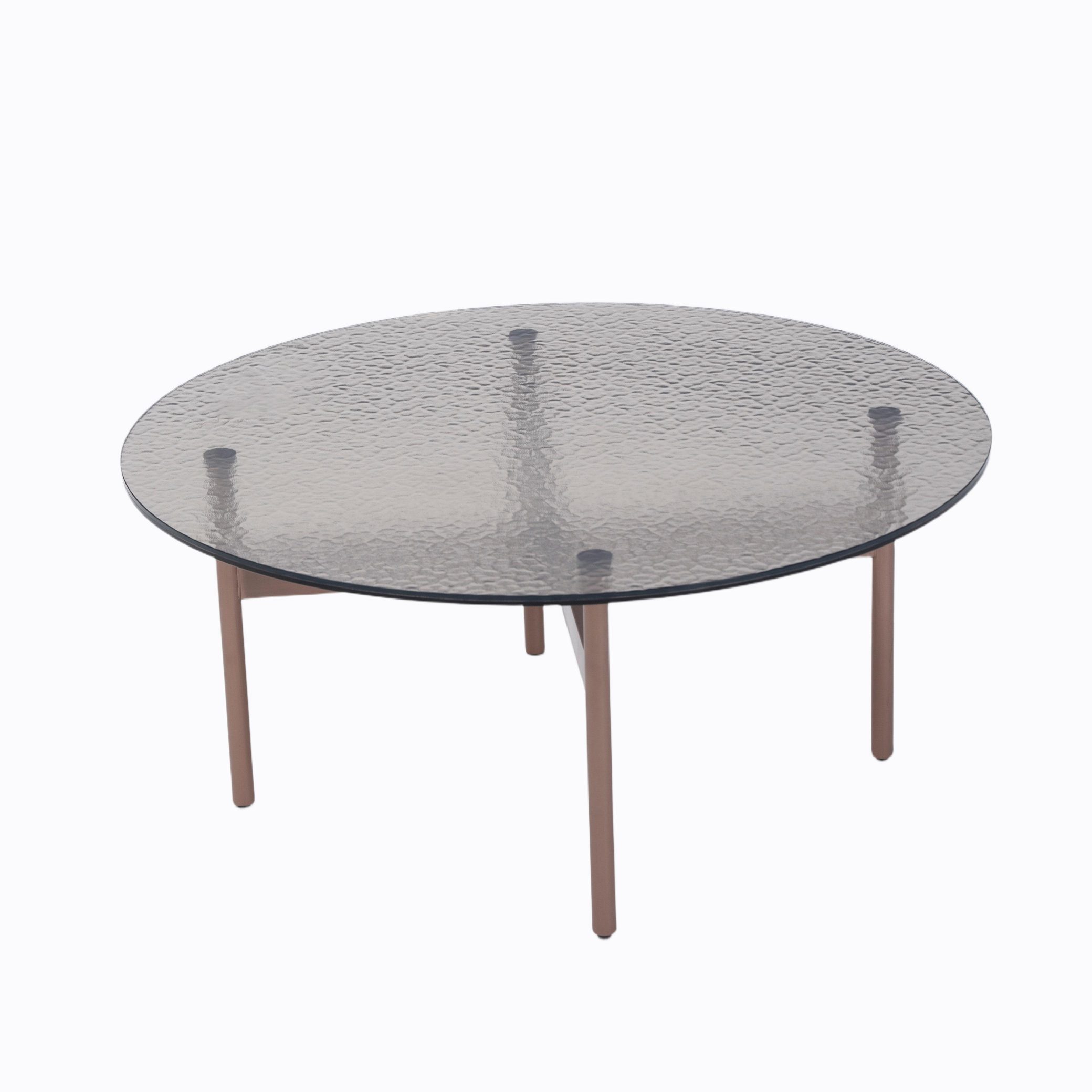 Round Water Ripple Glass Coffee Table