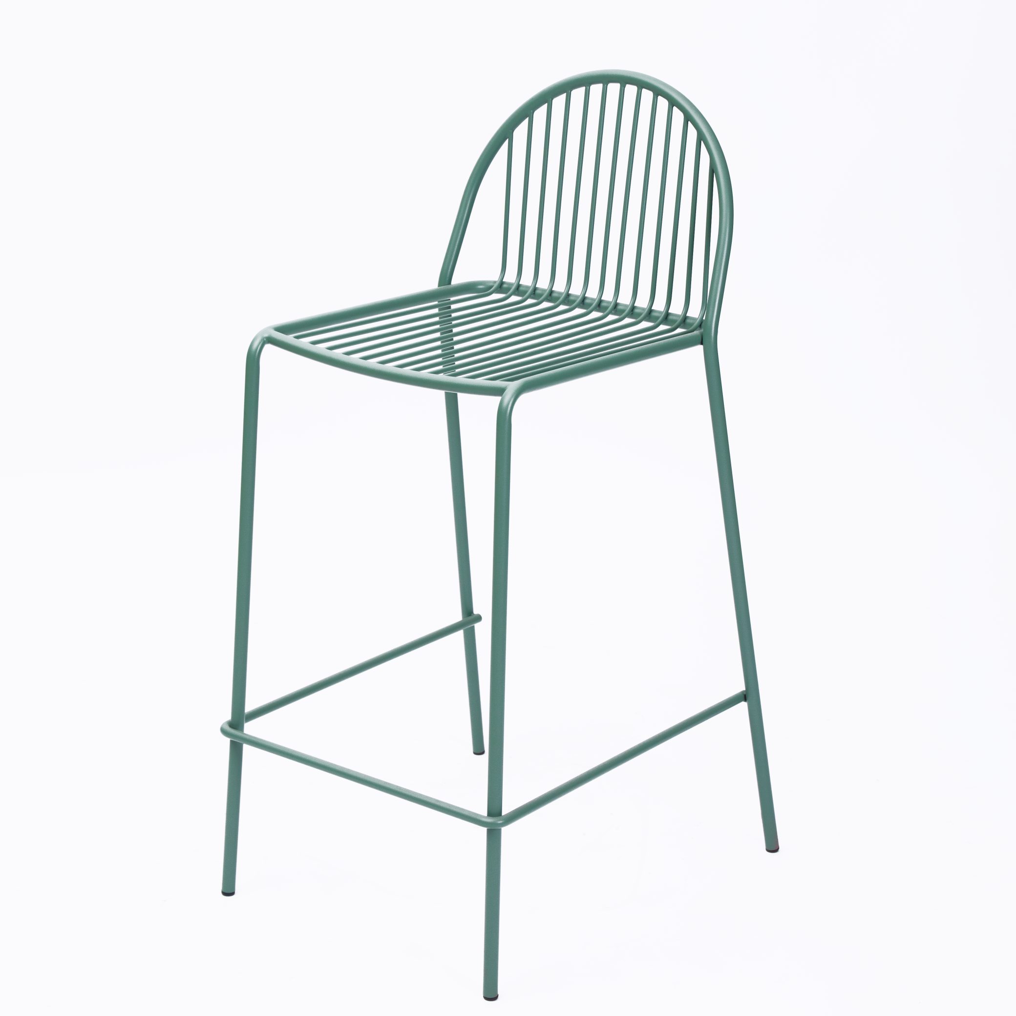 Modern Green Metal Wire Bar Stool