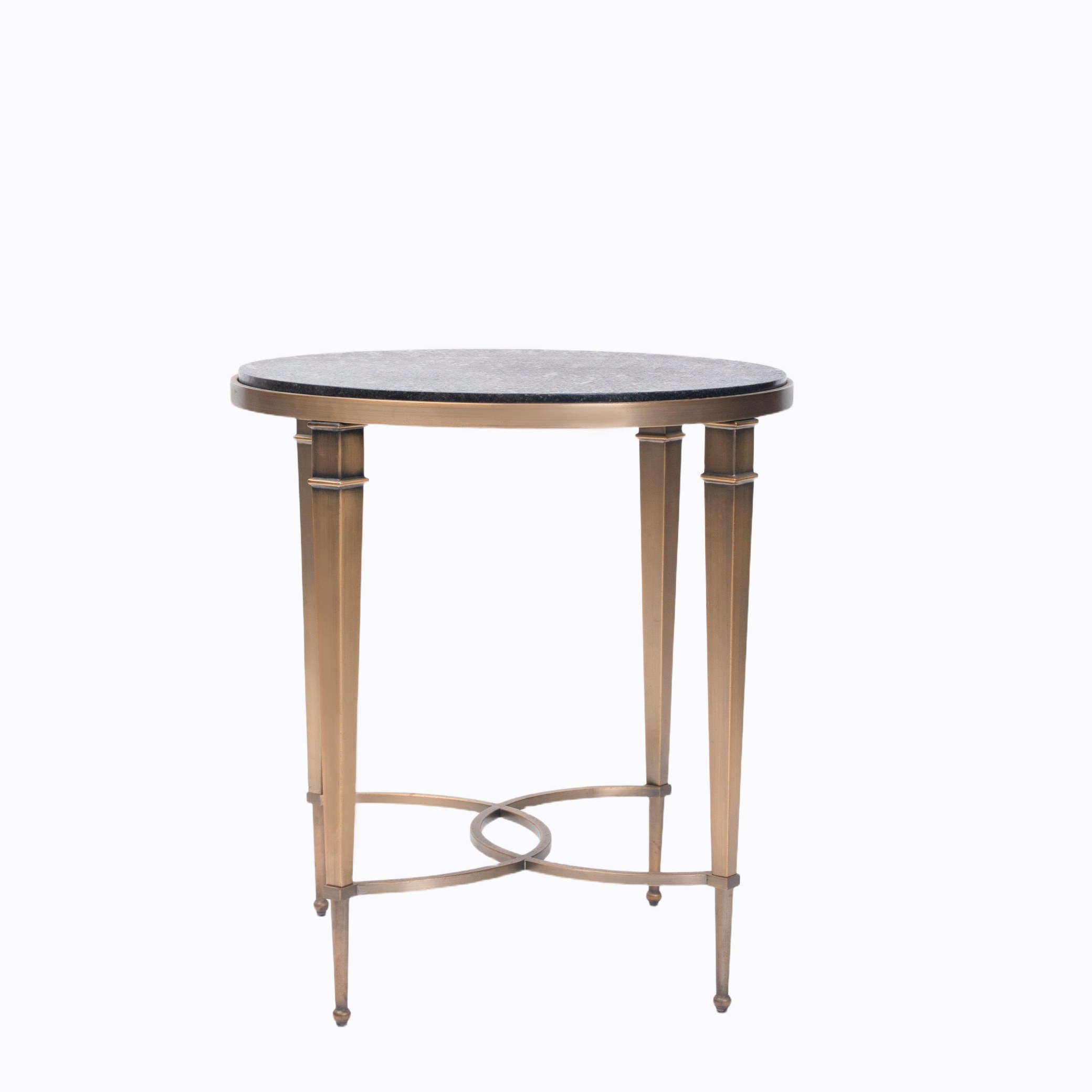 Luxury Round Side Table with Stone Top