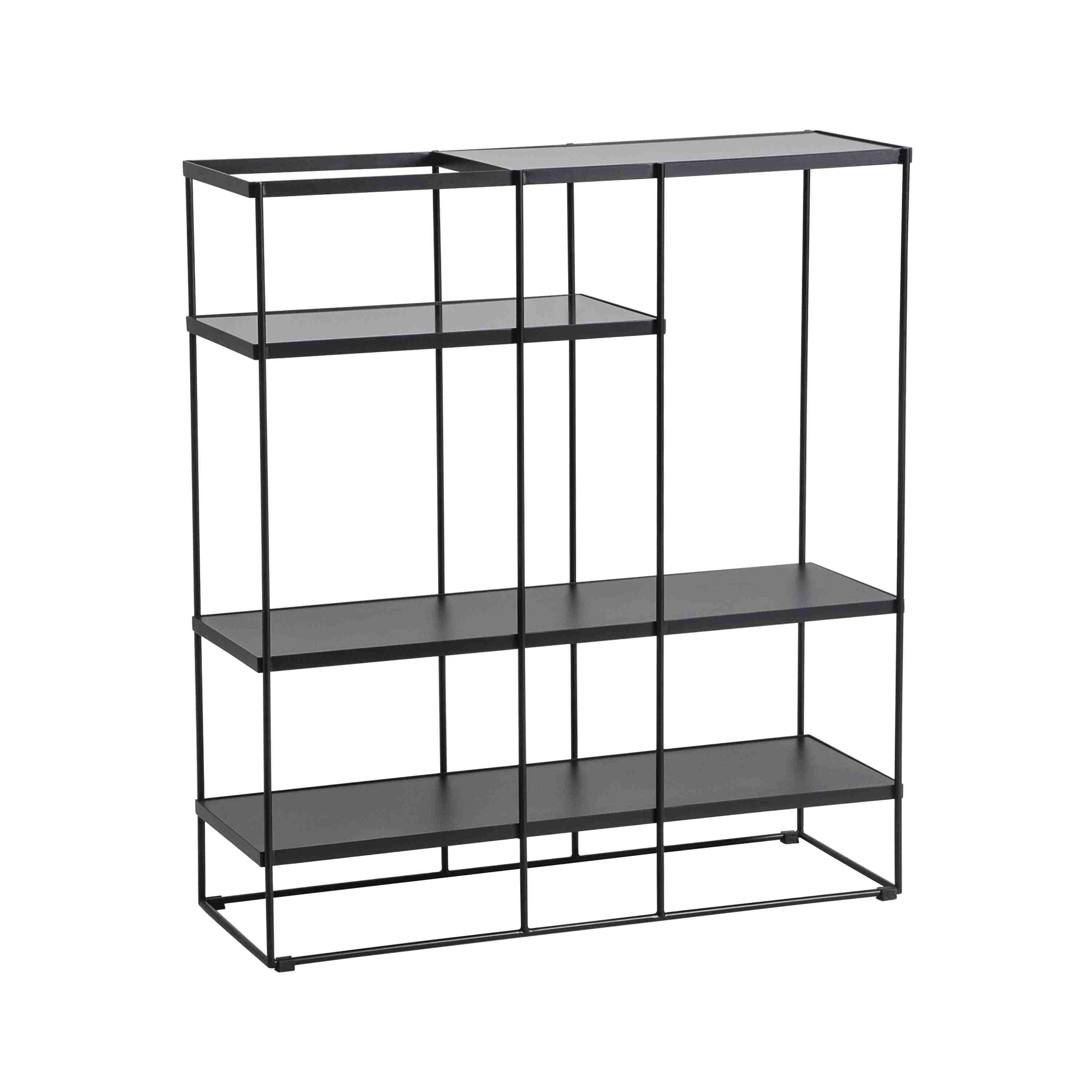 4-Tier Black Metal Industrial Ladder Shelf