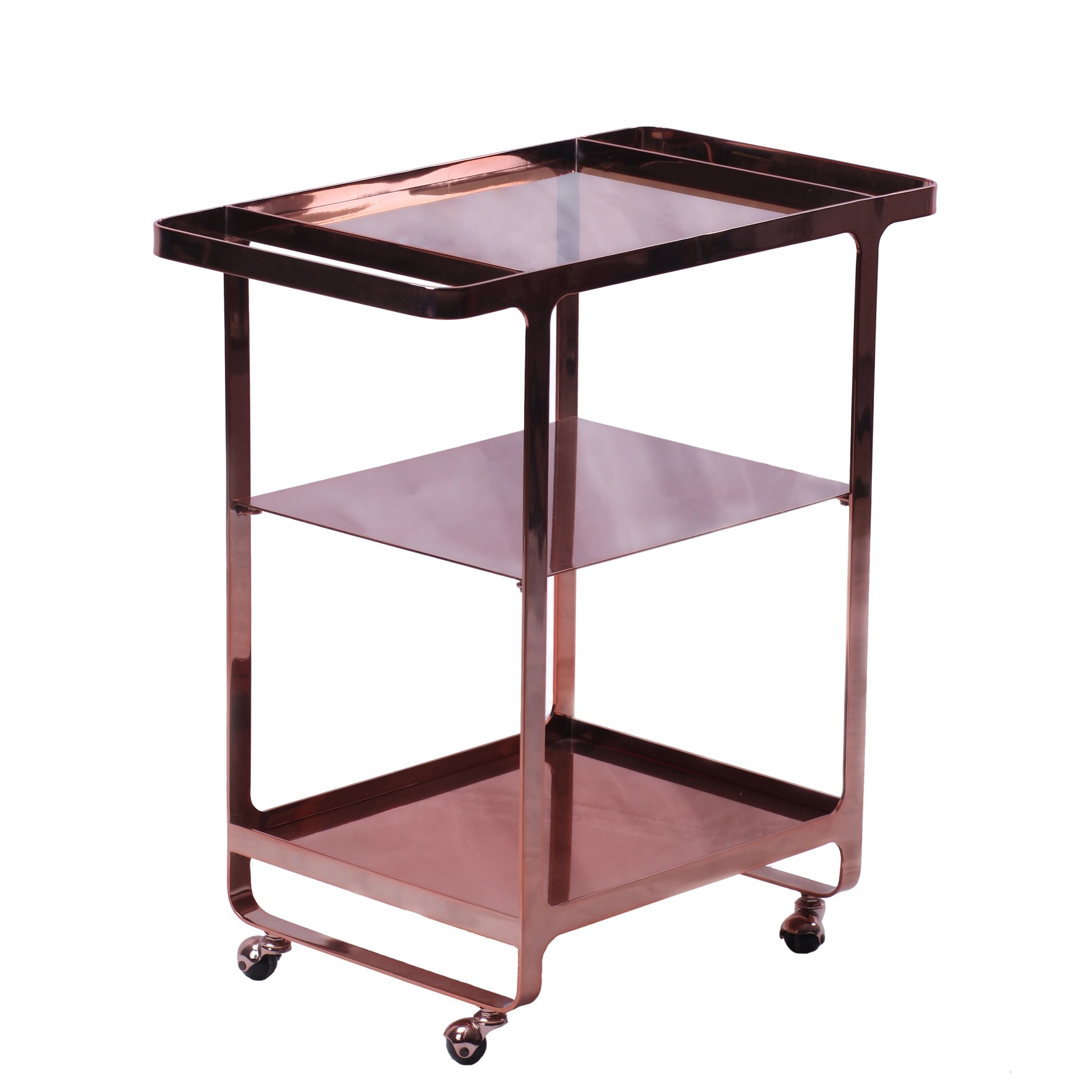 Rose Gold Metal Storage Trolley