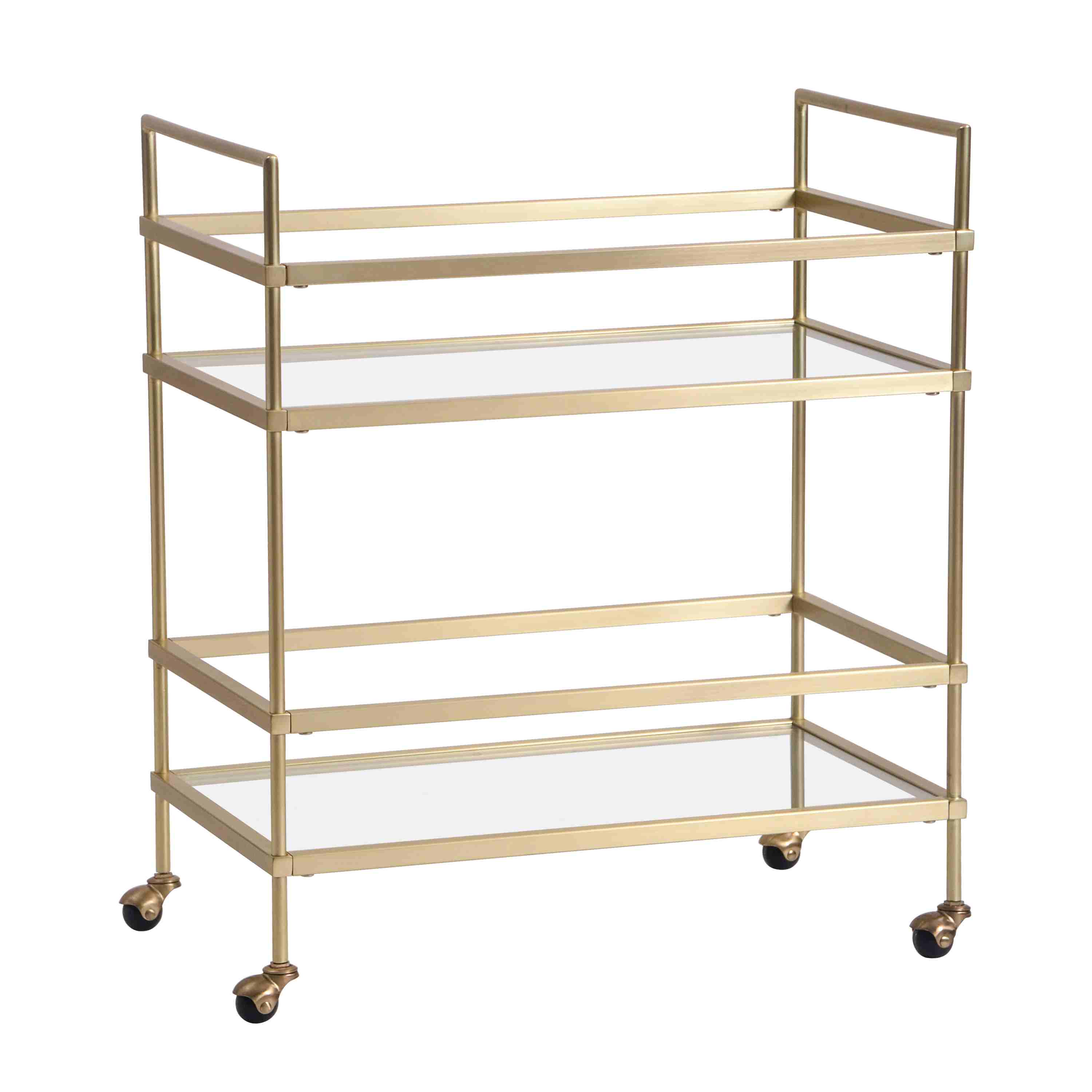 2-Tier Rolling Glass Cart