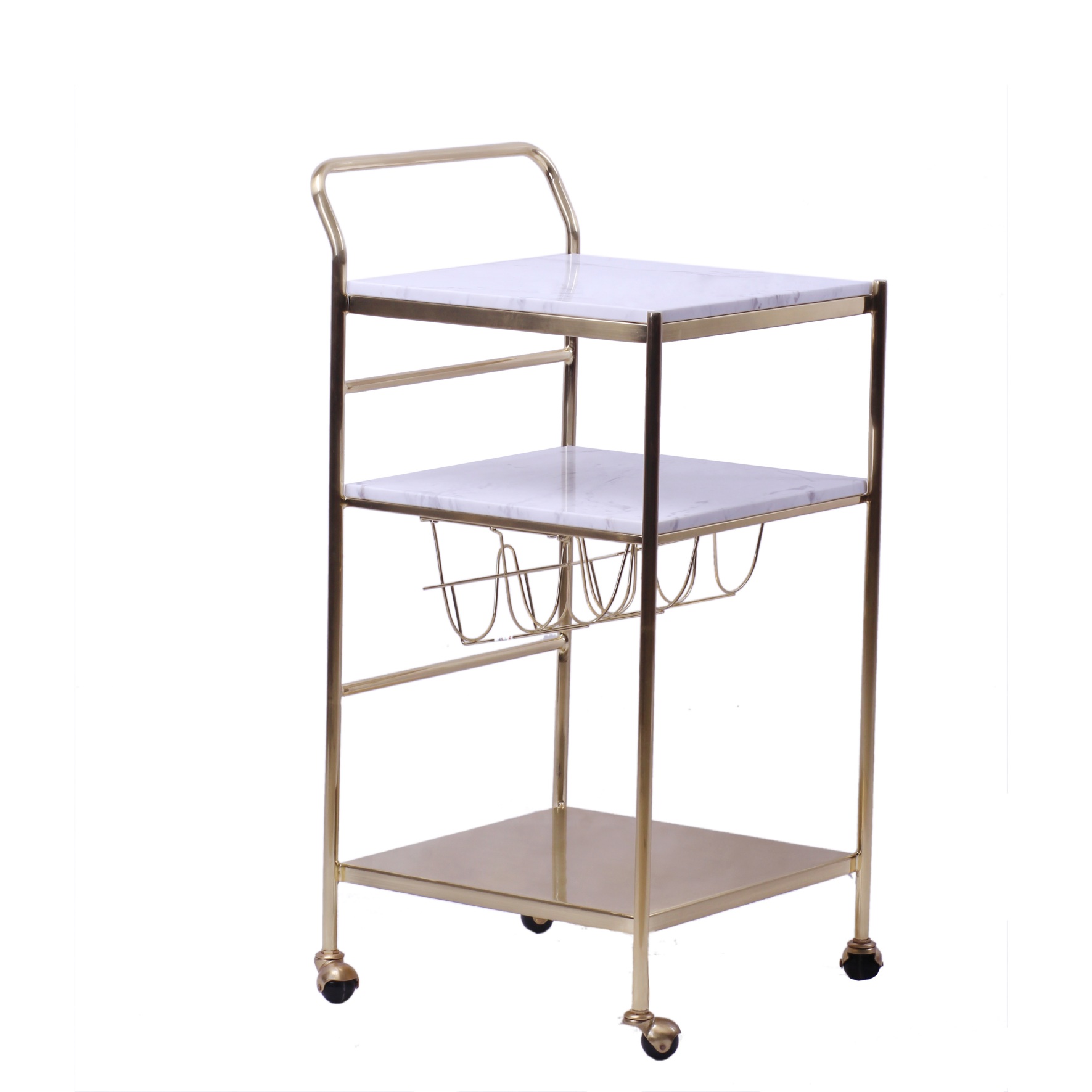 3-Tier Rolling Bar Cart