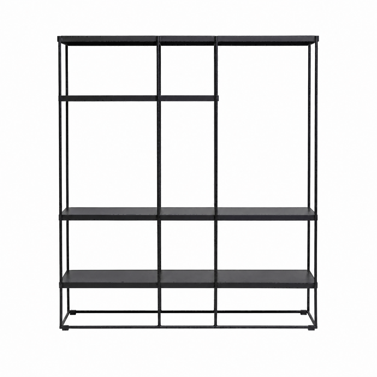 4-Tier Black Metal Industrial Ladder Shelf