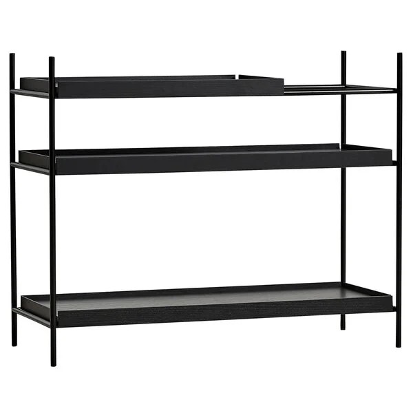 Minimalist 3-Tier Wall Shelf &ndash; Metal & Oak Wood Open Shelving