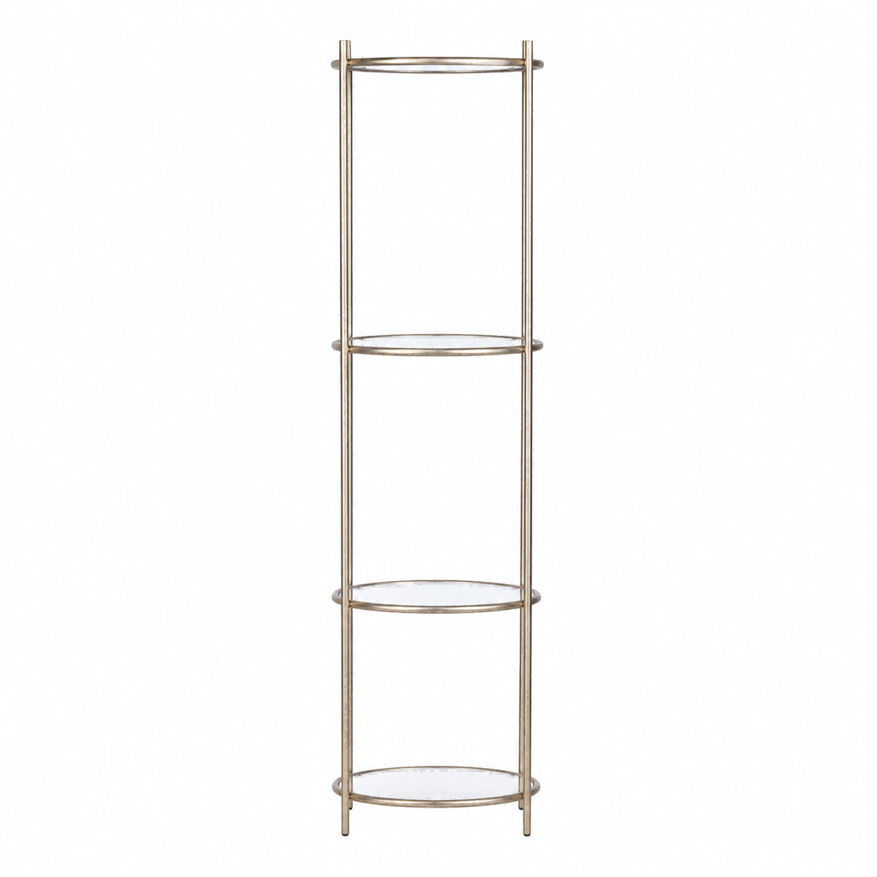 Gold 3-Tier Corner Shelf with Glass Shelves