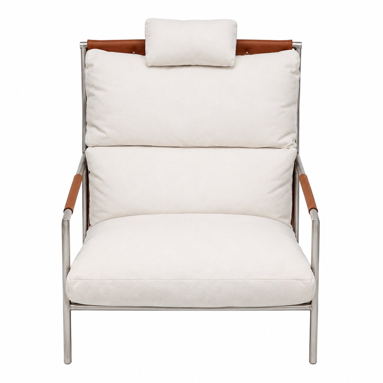Modern Leather & Metal Lounge Chair